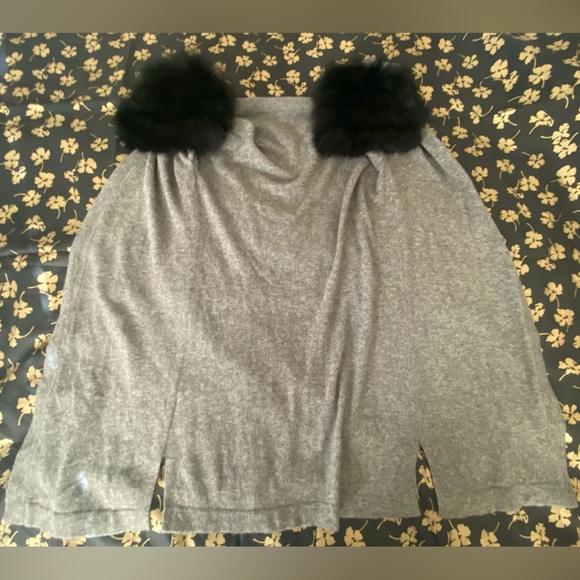 Qi Cashmere Cashmere & Fox-Fur Cuff Cardigan Sweater / Size XSmall - Picture 7 of 17